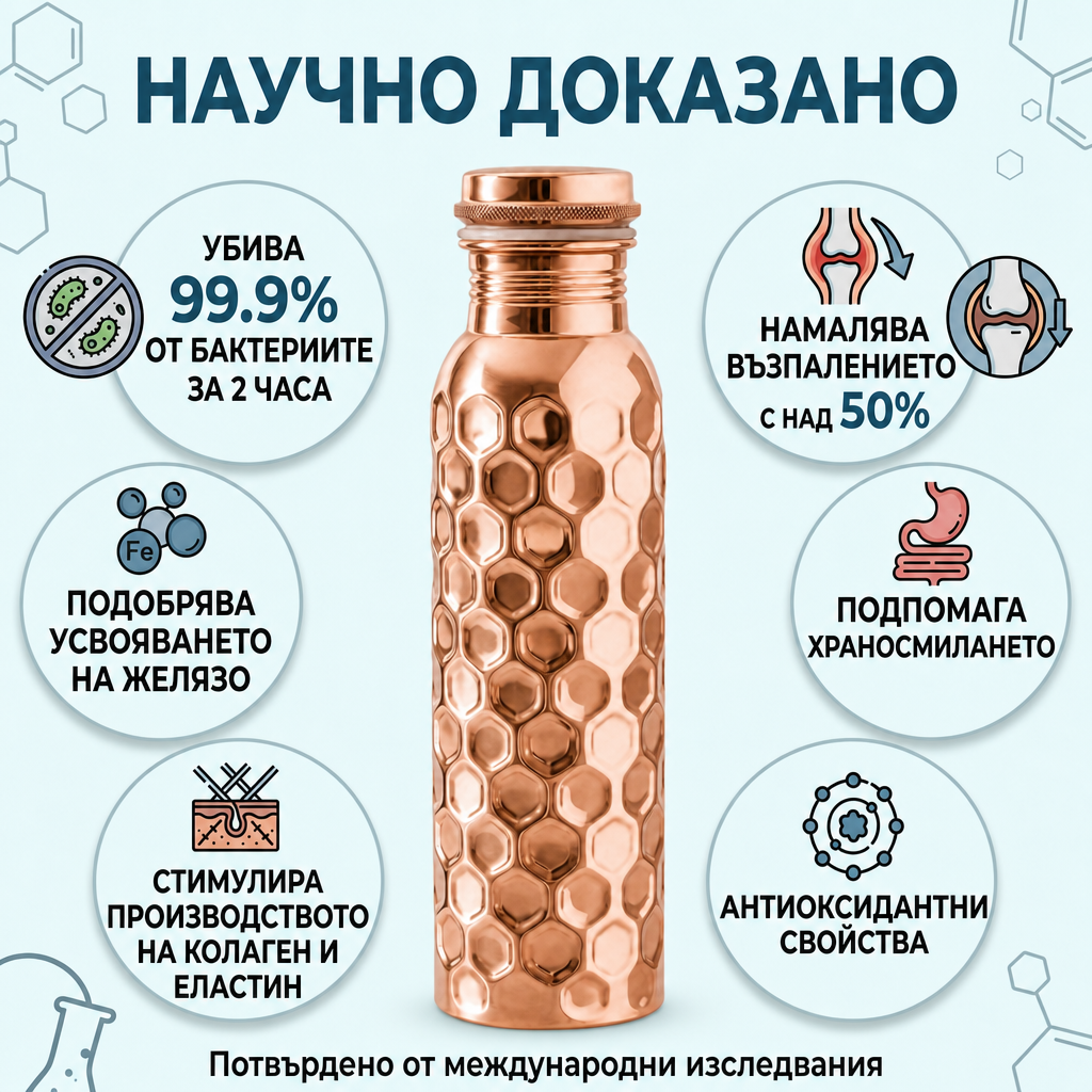 Медна бутилка "Марица" -  (650мл.)