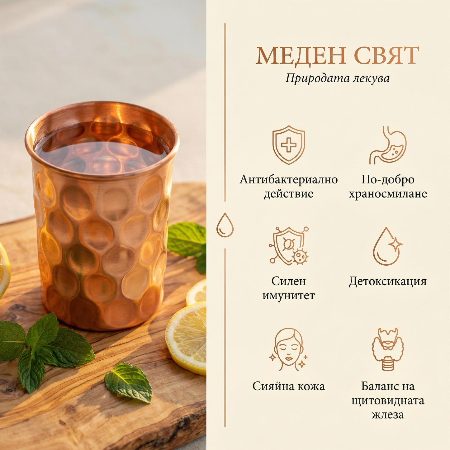 Медна чаша „Тракия" -  (200мл.)