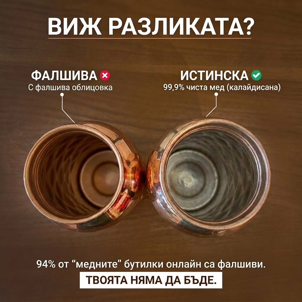 Медна бутилка "Марица" -  (650мл.)